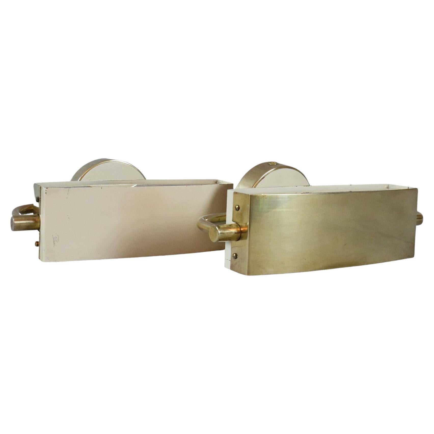 French Rare Jacques Biny Pair of Mid-century Sconces circa 1950 Era Perriand, Guariche