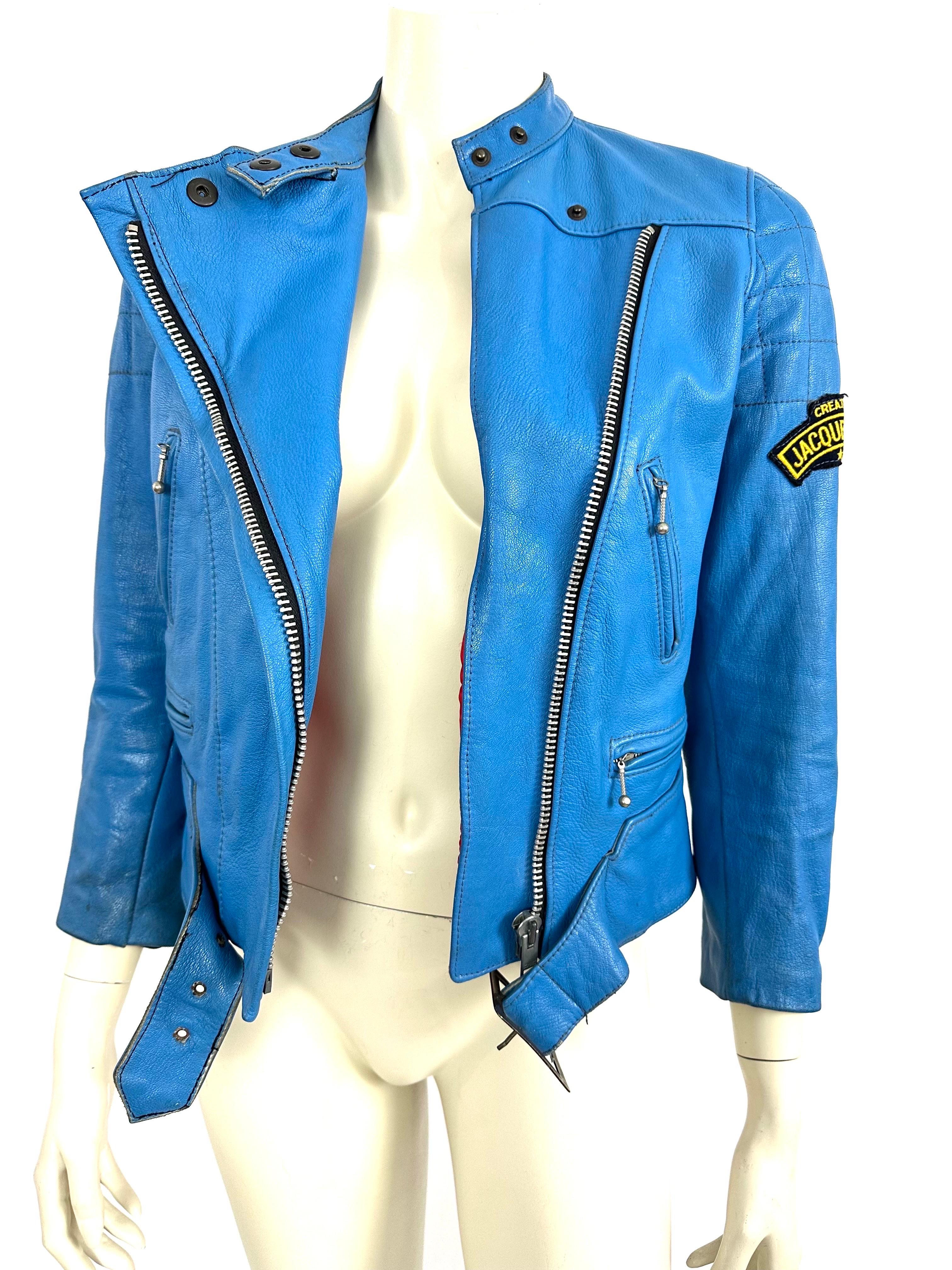 Rare Jacques Icek biker leather jacket from the 70s For Sale 2