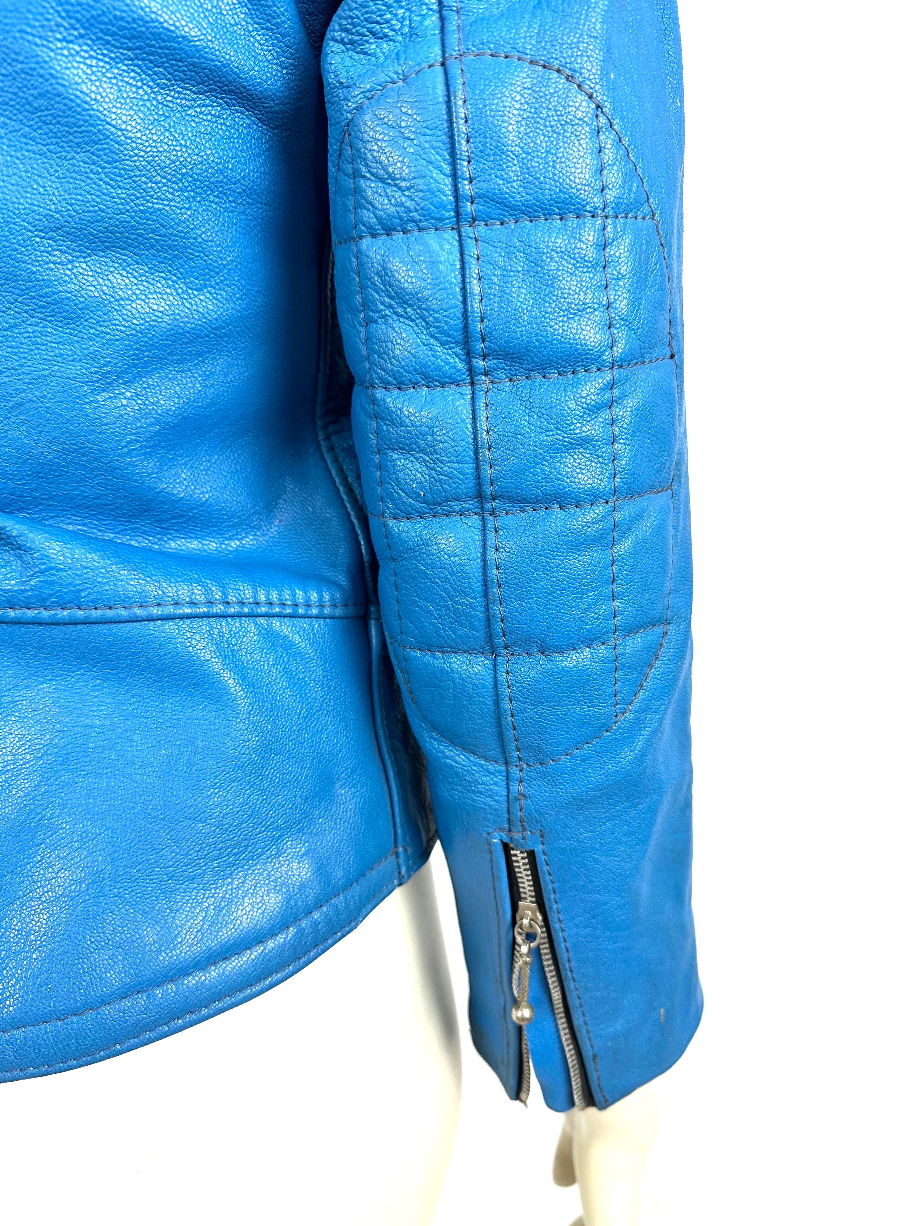 Jacques Icek - Rare veste en cuir de motard des années 70 Unisexe en vente
