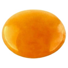 Rare Jadeite Jade ‘a’ Grade 2.79ct GIA Certified Yellow Orange Oval Cabochon Gem