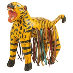 Rare Jaguar Wood Figure Found in Chilapa, Guerrero, Southern México, ca. 1940