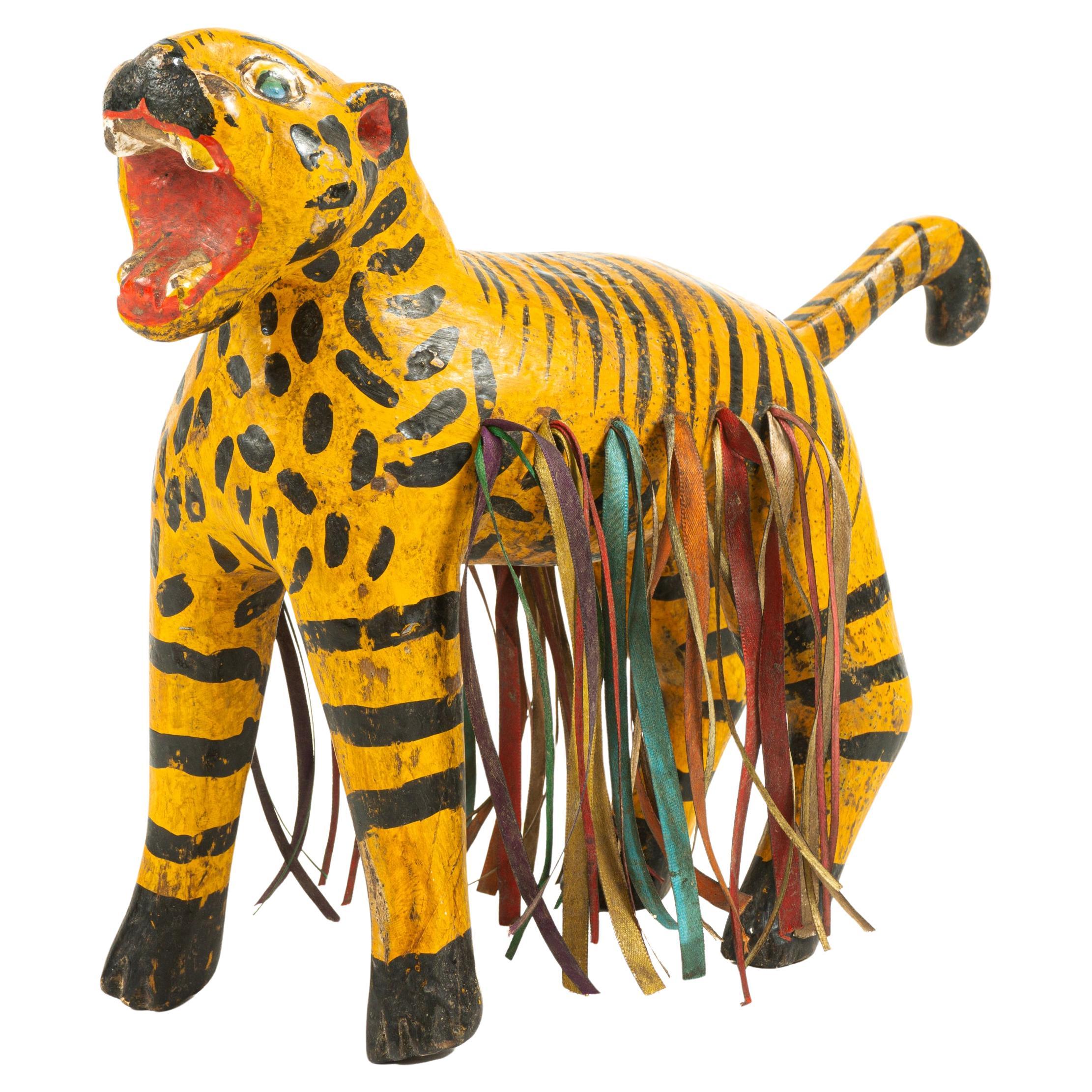 Rare Jaguar Wood Figure Found in Chilapa, Guerrero, Southern México, ca. 1940