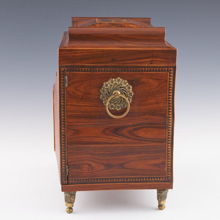 Raro armario de costura de Tunbridge Ware de James Friend c1815 en venta 1