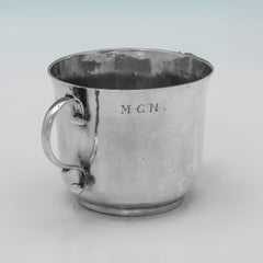 Rare Porringer A James II en argent sterling, Londres 1688