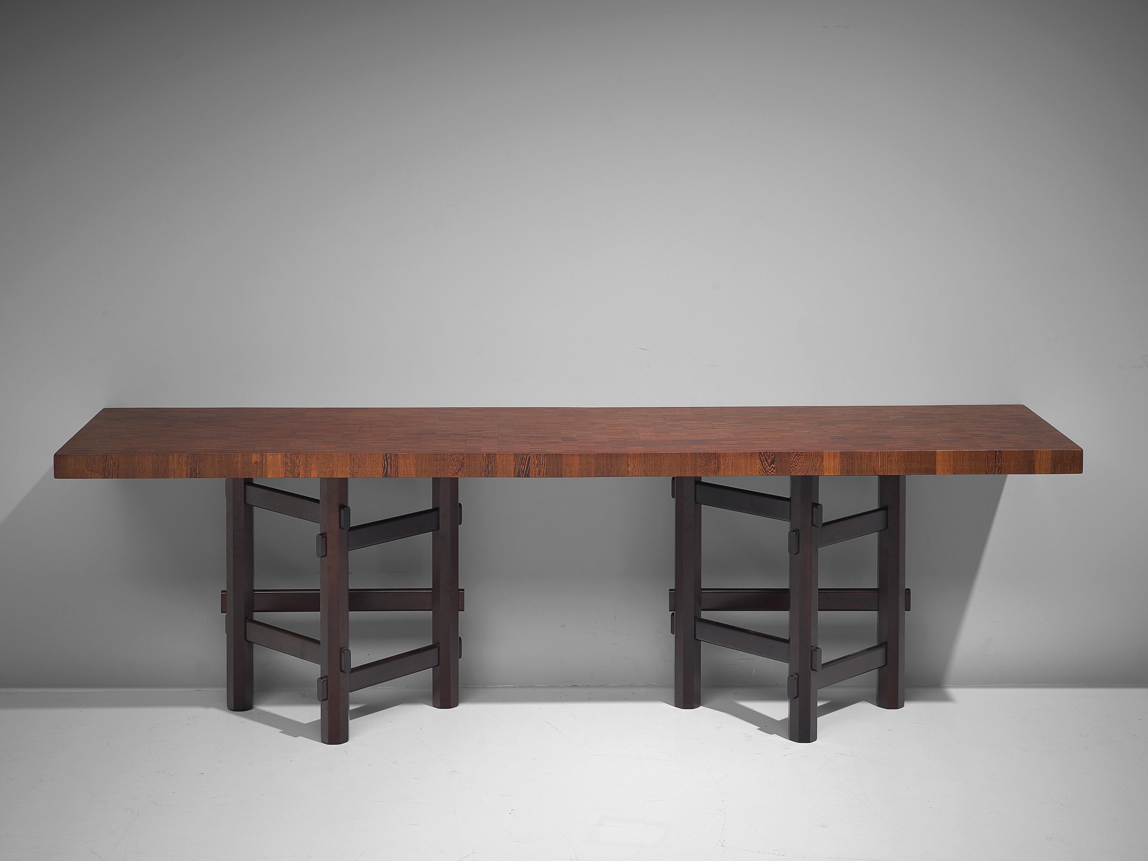 Rare Jan Vlug Console Table in Wengé and Mahogany 4