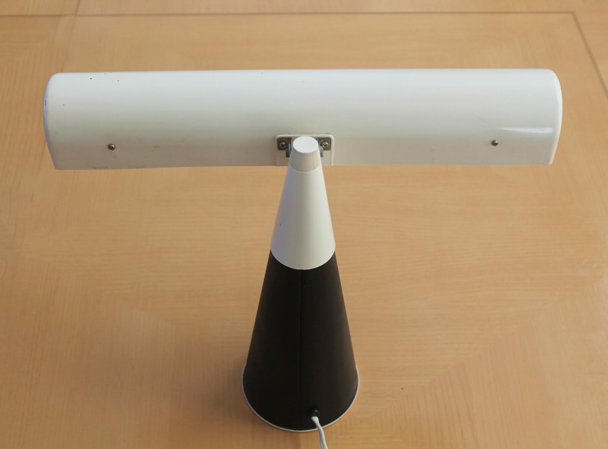 ¡Raro! ¡Japón Panasonic Lámpara de mesa fluorescente modernista! 1960 Wow ¡Negro y Crema! en venta 1