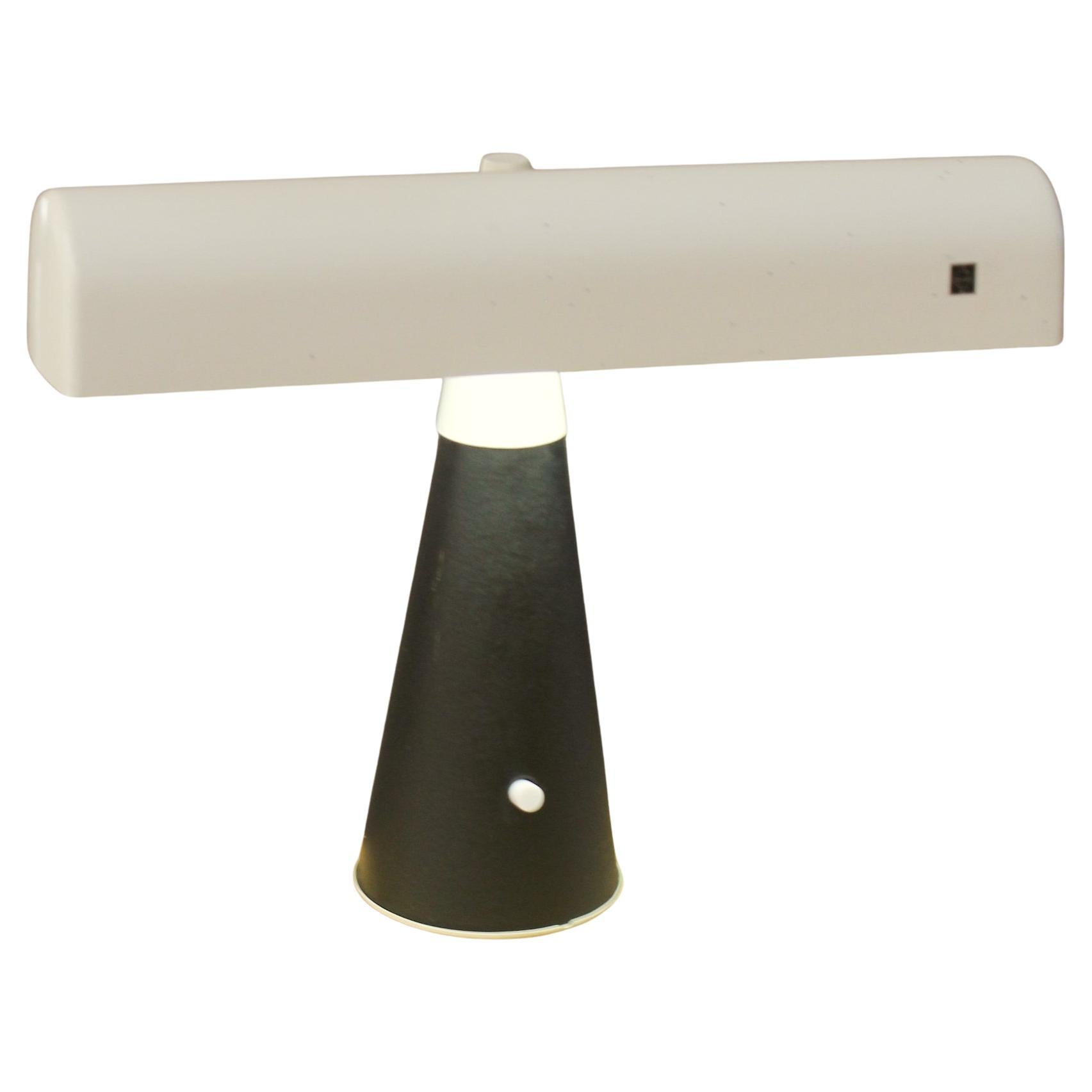 ¡Raro! ¡Japón Panasonic Lámpara de mesa fluorescente modernista! 1960 Wow ¡Negro y Crema! en venta
