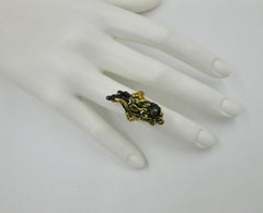 Rare Japan Shakudo Ring Woman Musician 14 Karat Gold Antique Victorian, 1870