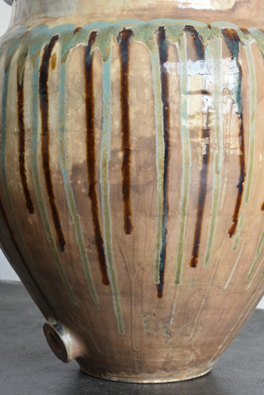 Rare Japanese Antique Pottery Large Jar/1868-1920/Beautiful Glaze Plante 13