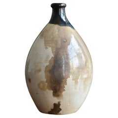 Rare Japanese Antique Pottery Vase / 1800s / Wabi-Sabi Jar like Ink Painting