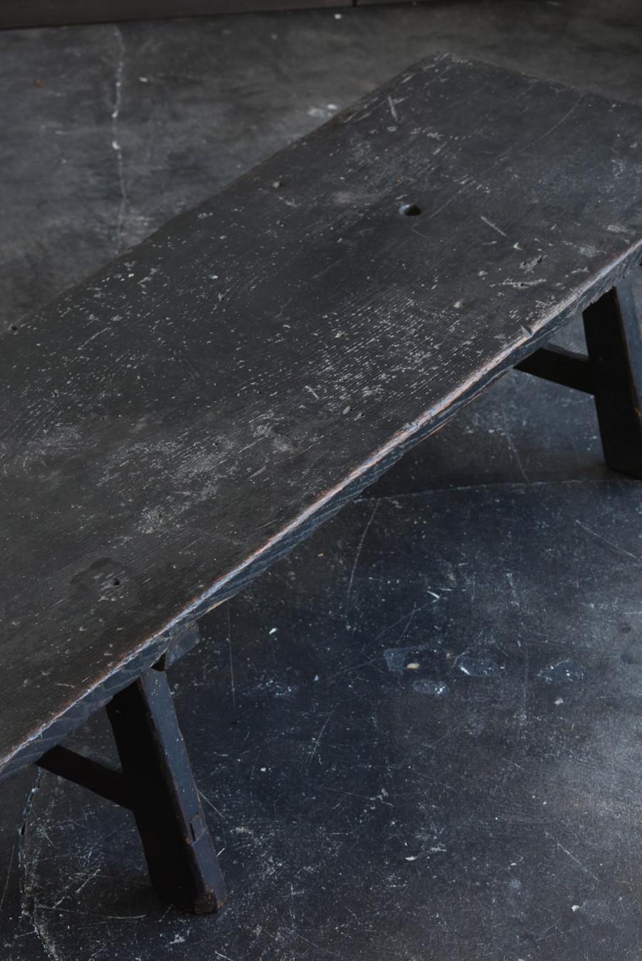 Rare Japanese Antique Wooden Black Low Table/Edo-Meiji 1800s/Wabi-Sabi Table 8