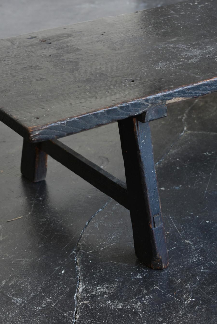 Rare Japanese Antique Wooden Black Low Table/Edo-Meiji 1800s/Wabi-Sabi Table 9