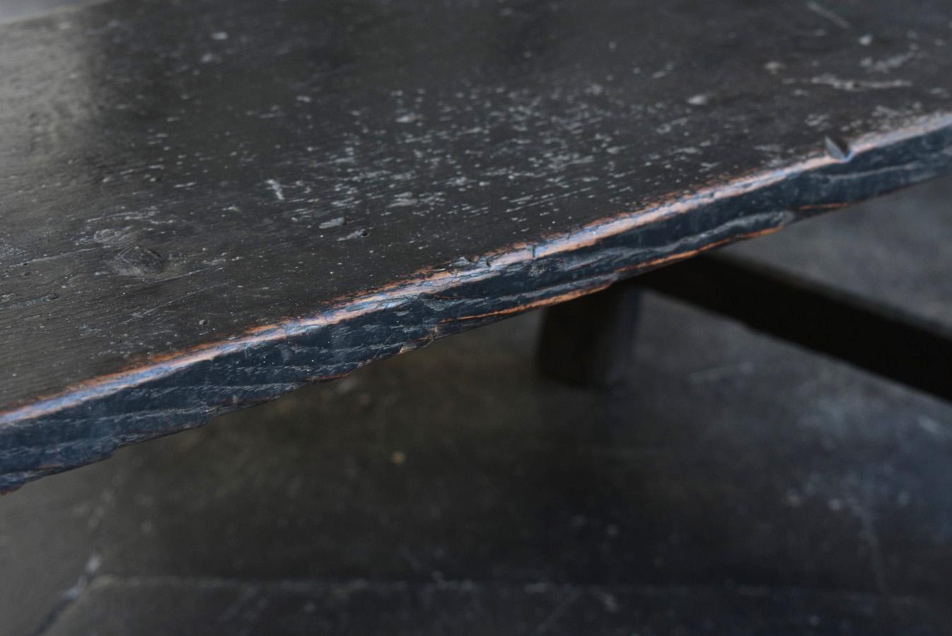 Rare Japanese Antique Wooden Black Low Table/Edo-Meiji 1800s/Wabi-Sabi Table 10