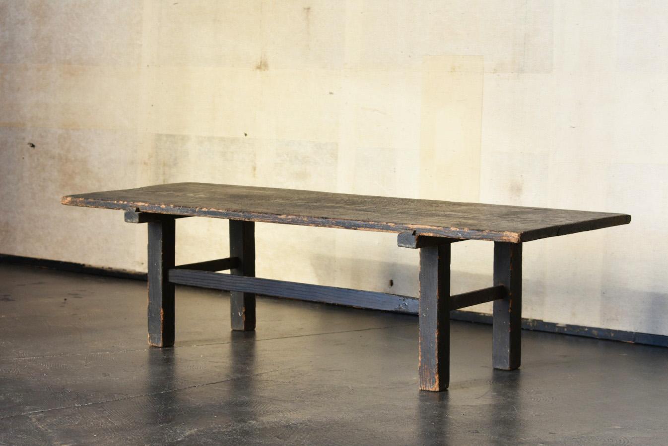 Rare Japanese Antique Wooden Black Low Table/Wabisabi Sofa Table/1800-1900/Edo 5