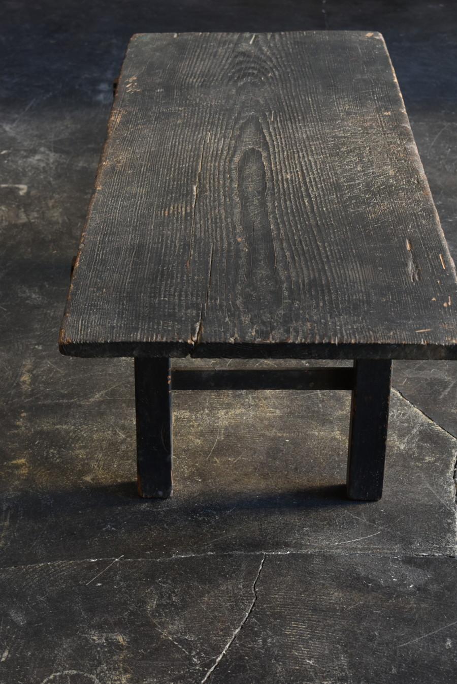 Cedar Rare Japanese Antique Wooden Black Low Table/Wabisabi Sofa Table/1800-1900/Edo