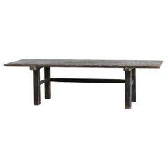 Rare Japanese Antique Wooden Black Low Table/Wabisabi Sofa Table/1800-1900/Edo