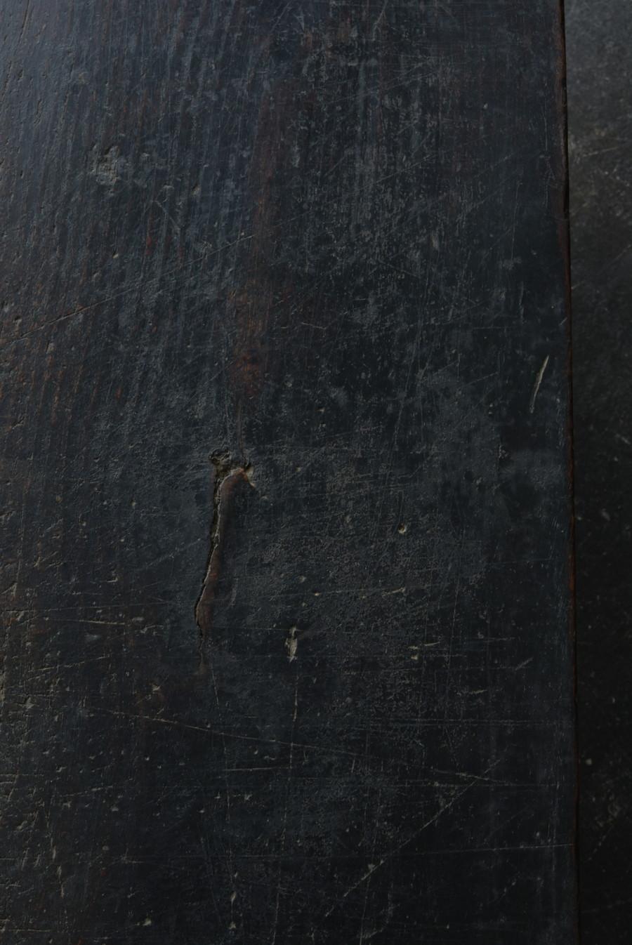 Rare Japanese Antique Wooden Black Low Table/Wabisabi Sofa Table/1800s/Edo-Meiji For Sale 5