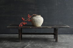Rare Japanese Antique Wooden Black Low Table/Wabisabi Sofa Table/1800s/Edo-Meiji