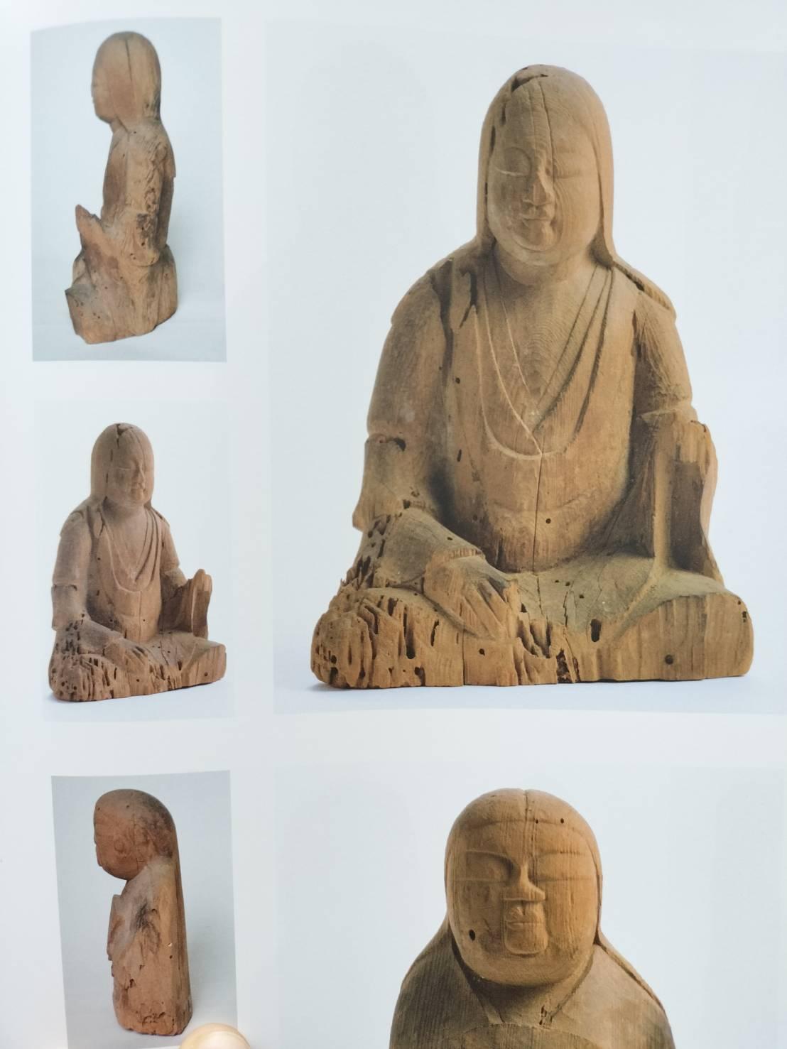 Rare Japanese antique wooden god statue /12th century/small wabi-sabi figurines For Sale 10