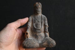 Rare Japanese antique wooden god statue /12th century/small wabi-sabi figurines