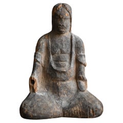 Rare Japanese antique wooden god statue /12th century/small wabi-sabi figurines