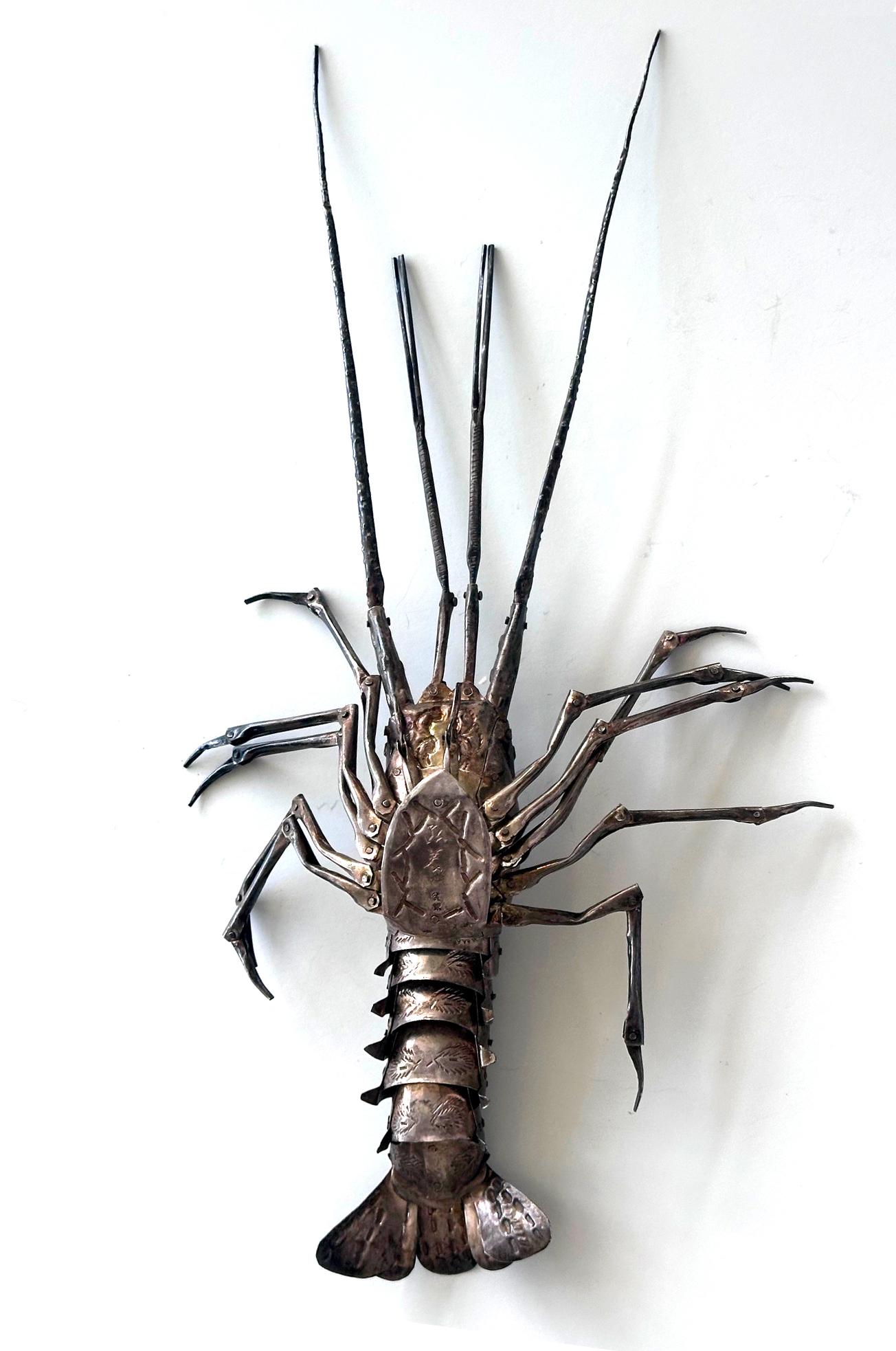 Japonais Rare homard japonais articulé Jizai Okimono Myochin Hiroyoshi Meiji en vente