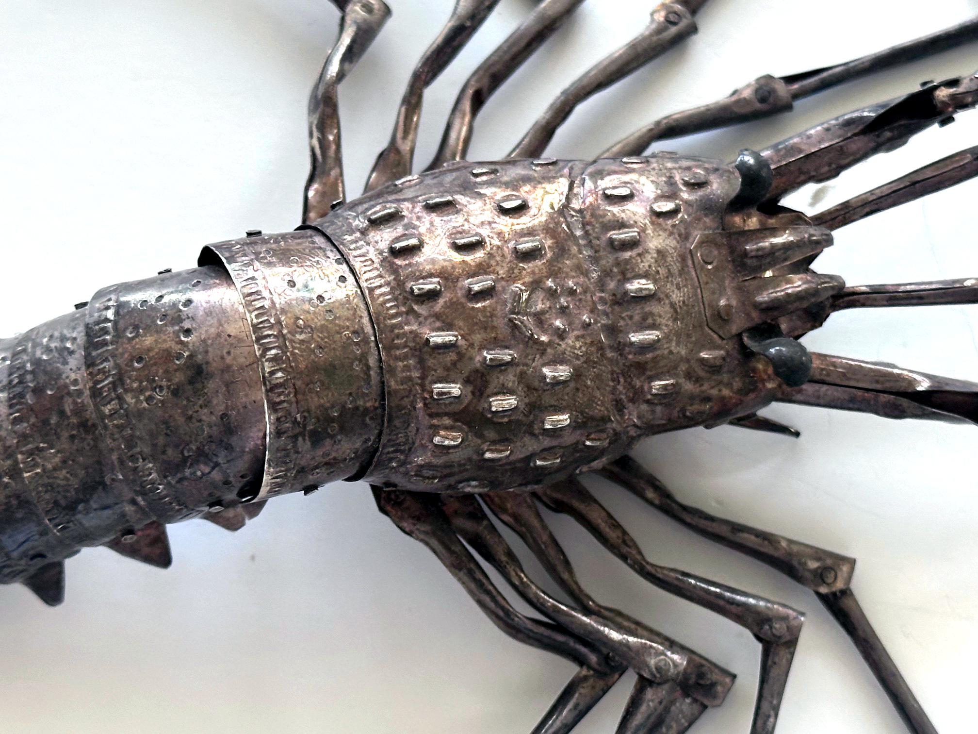 Argent Rare homard japonais articulé Jizai Okimono Myochin Hiroyoshi Meiji en vente