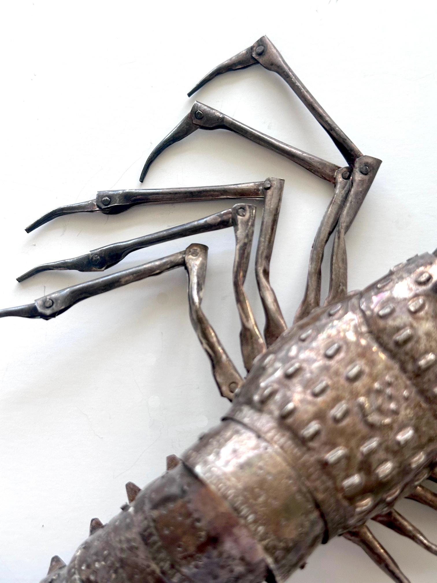 Rare homard japonais articulé Jizai Okimono Myochin Hiroyoshi Meiji en vente 1