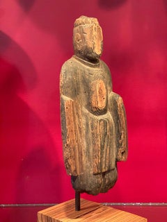 Rare Japanese Asuka Period Wooden Standing Buddha Butsuzō, 552–645 CE