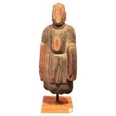 Rare Japanese Asuka Period Wooden Standing Buddha Butsuzō, 552–645 CE