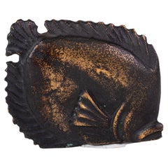 Rare Japanese Bronze Fish Netsuke Inro Ojime Meiji 19th Century