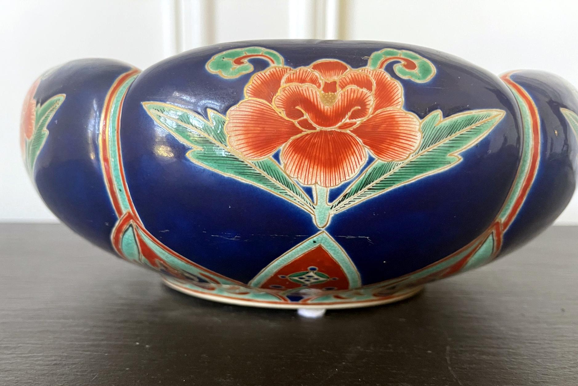 Rare Japanese Ceramic Glazed Bowl Makuzu Kozan Meiji Period For Sale 9
