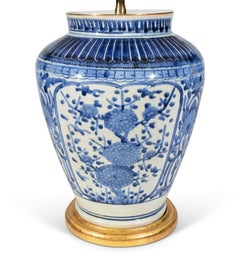 Japanese Arita Blue and White Early 18th Century Antique Table Lamp