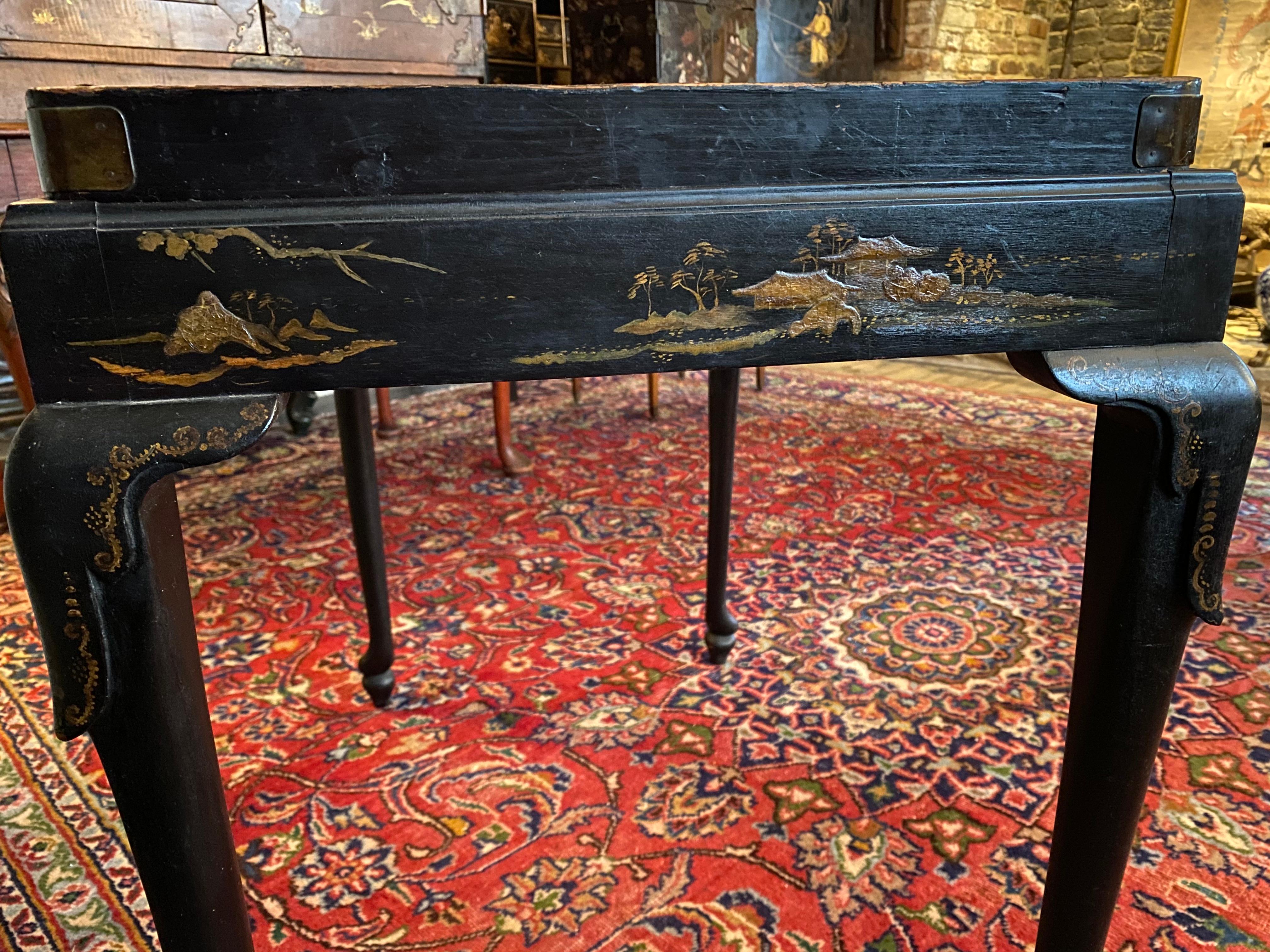 18th Century and Earlier Rare Japanese Export Lacquer Chinoiserie Table, circa 1740