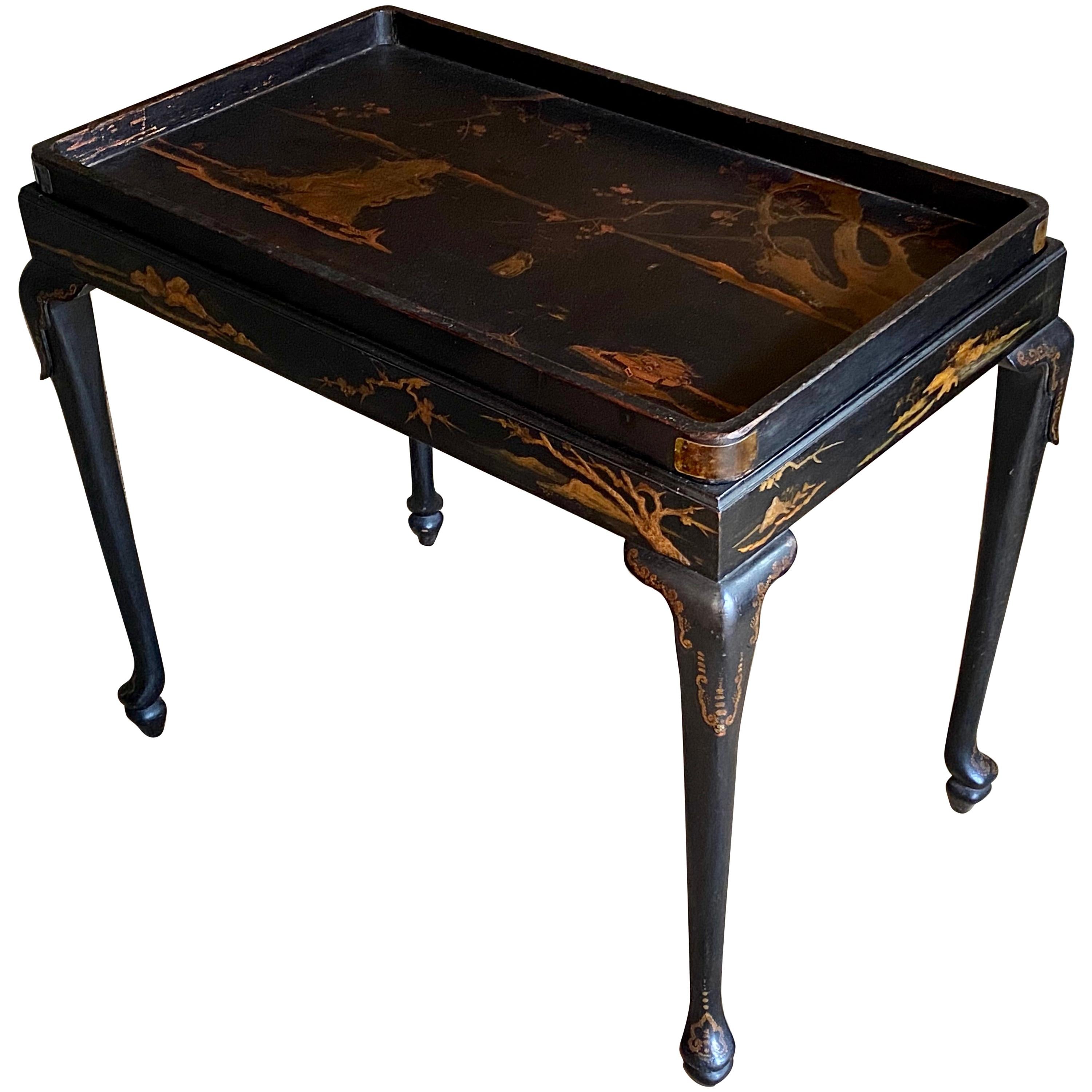 Rare Japanese Export Lacquer Chinoiserie Table, circa 1740
