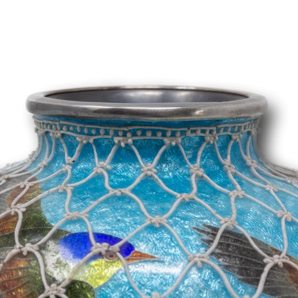 Raro vaso giapponese in smalto cloisonne del periodo Meiji in vendita 6