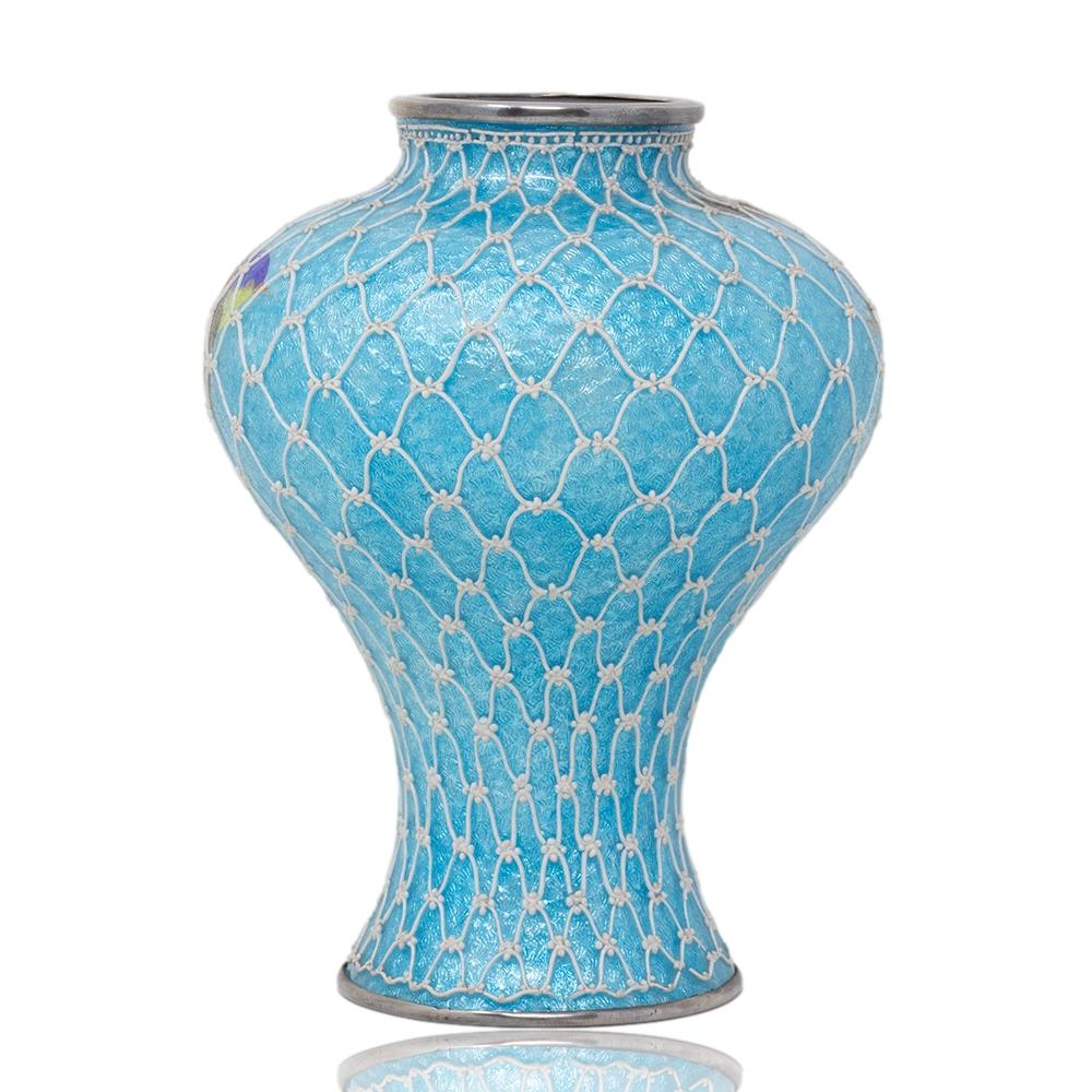 Raro vaso giapponese in smalto cloisonne del periodo Meiji In condizioni buone in vendita a Newark, England