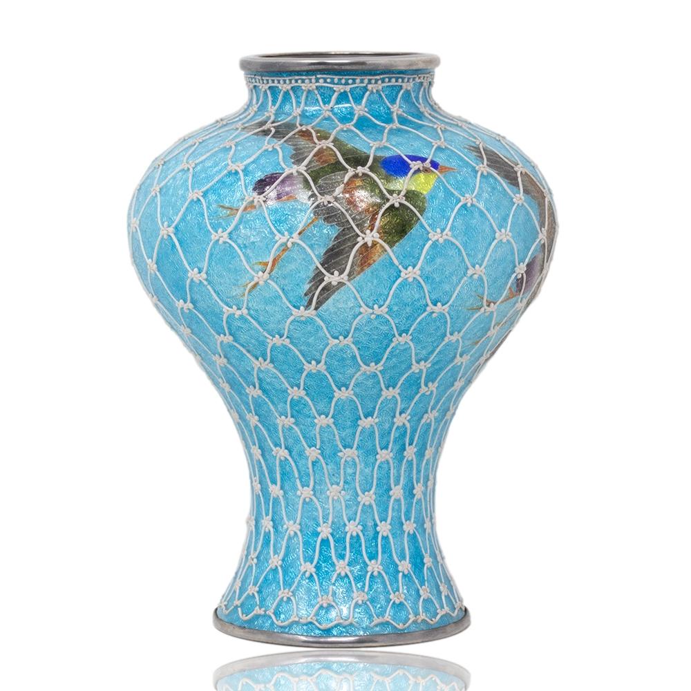 Inizio XX secolo Raro vaso giapponese in smalto cloisonne del periodo Meiji in vendita