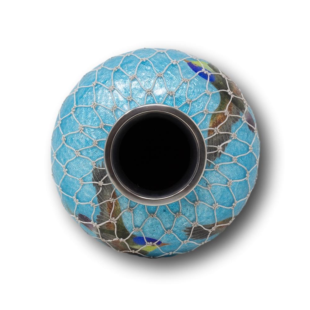 Argento Raro vaso giapponese in smalto cloisonne del periodo Meiji in vendita