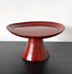 Rare Japanese Negoro Stem Dish Momoyama Edo Period