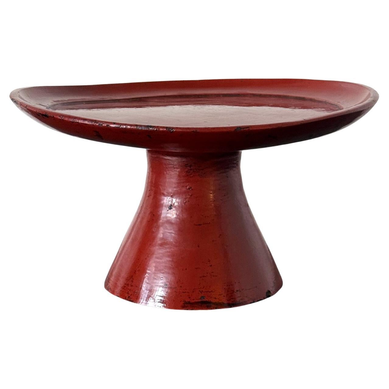 Rare Japanese Negoro Stem Dish Momoyama Edo Period in vendita