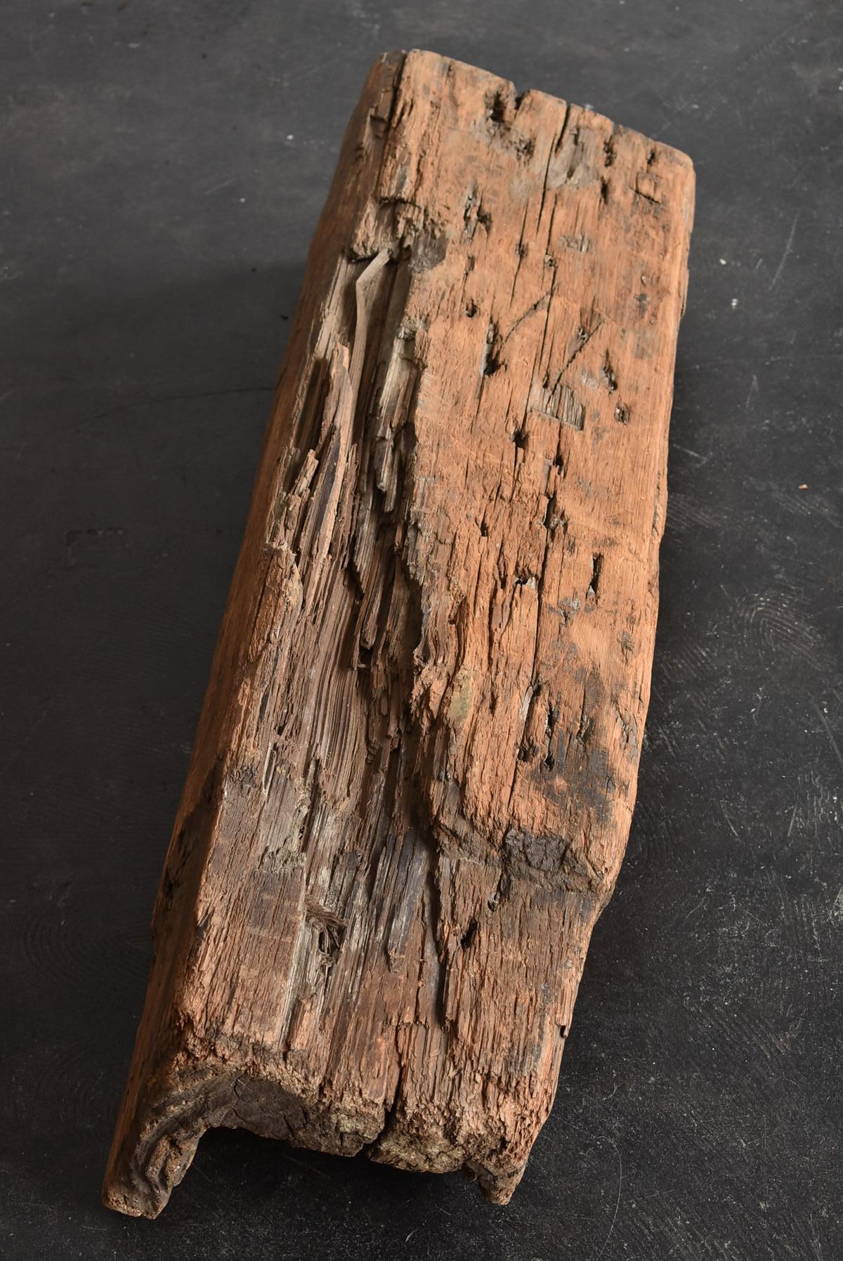 Rare Japanese Old Wooden Water Pipe 'Edo Period' / Antique Wabi-Sabi Wooden Sign 1