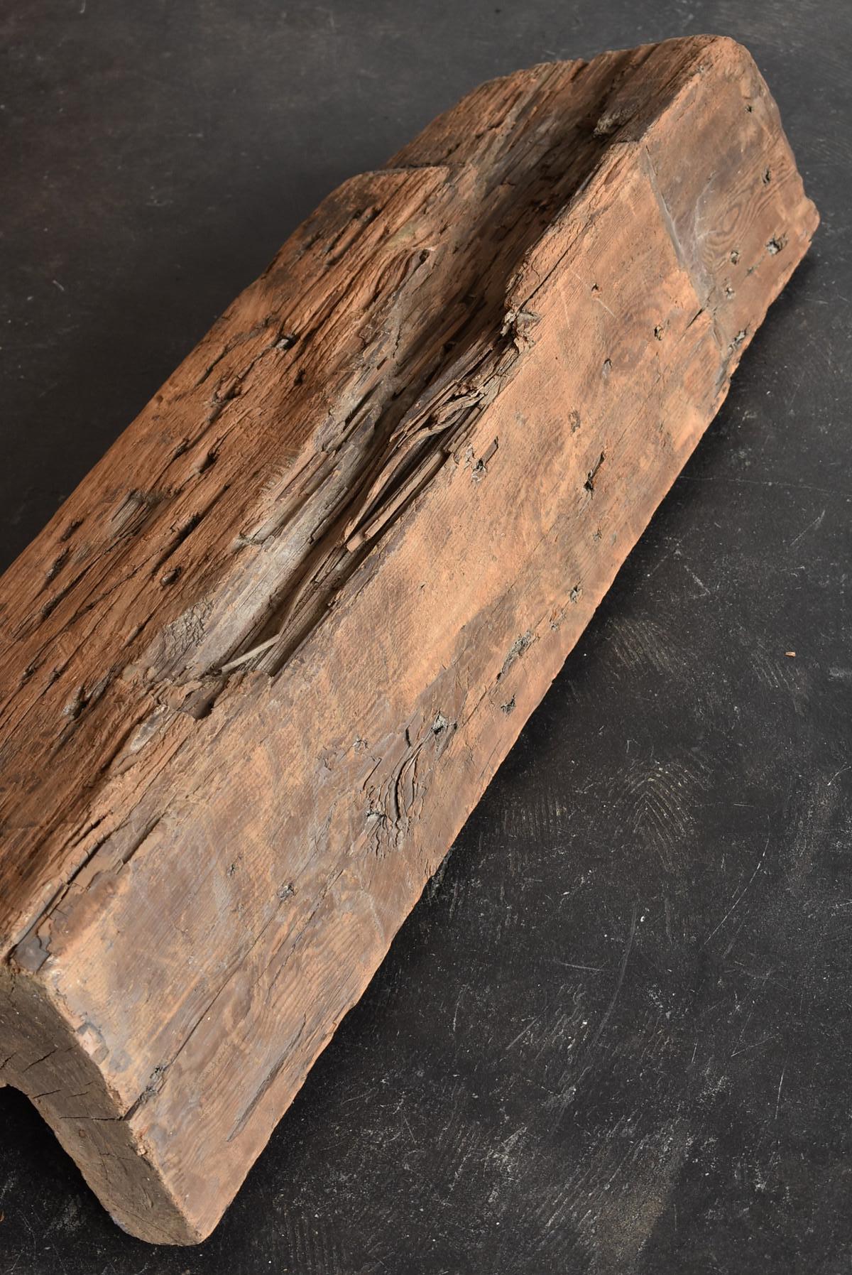 Rare Japanese Old Wooden Water Pipe 'Edo Period' / Antique Wabi-Sabi Wooden Sign 4
