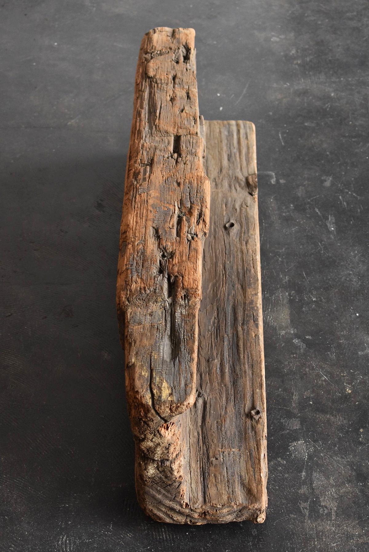 Rare Japanese Old Wooden Water Pipe 'Edo Period' / Antique Wabi-Sabi Wooden Sign In Good Condition In Sammu-shi, Chiba