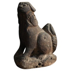 Rare Japanese stone guardian dog/1800s/Small "Koma-inu"/Lion figurine