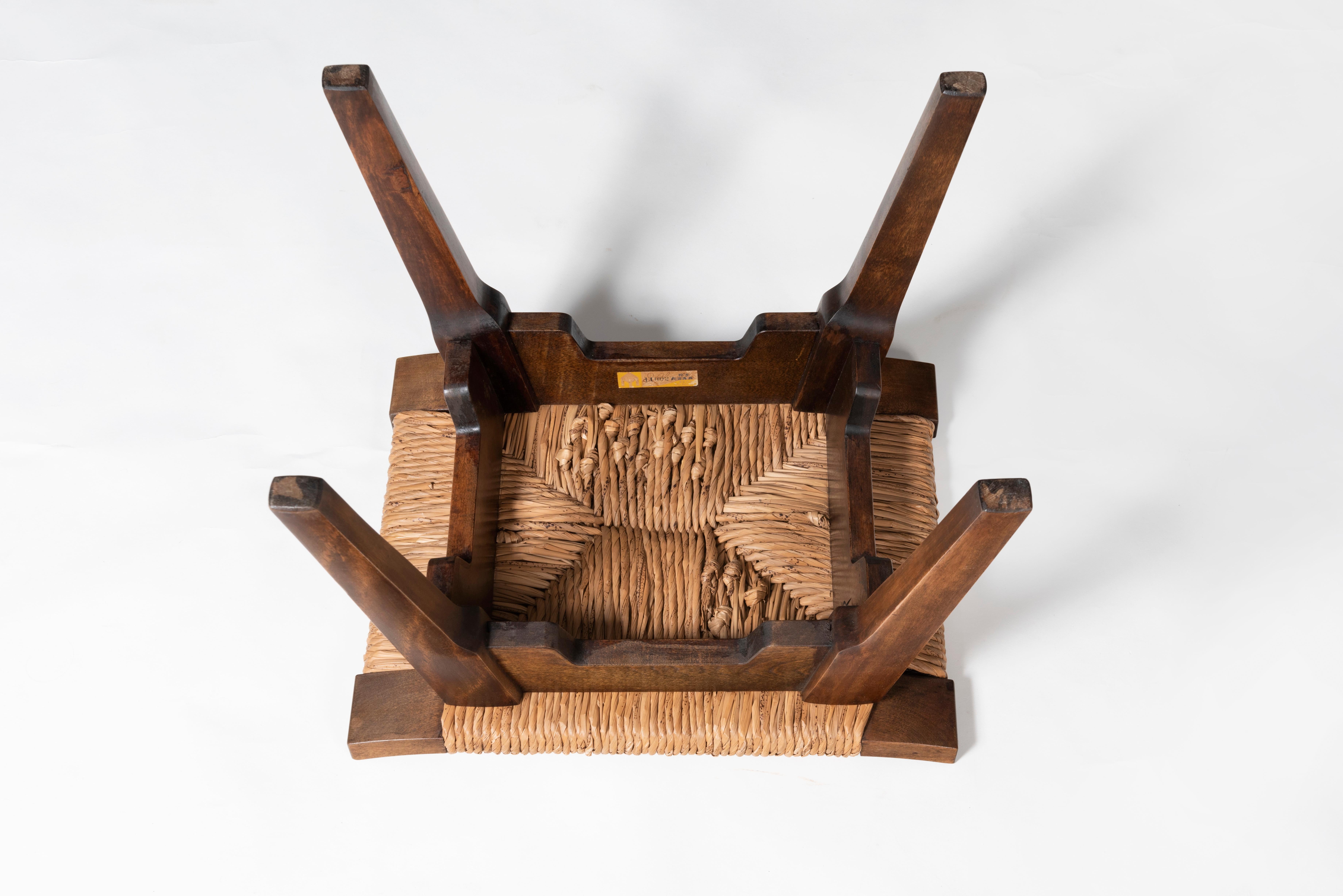 This stool was made for the In 1936, the Japanese Folk Crafts Museum. Made of Japanese cherry wood and seagrass. Today, you can still see the original benches made for this museum. 
Yanagi Soetsu (1889 – 1961), also known as Yanagi Muneyoshi, was a