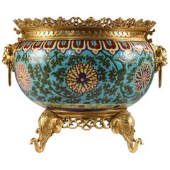 Antique Rare Japanese Style Planter by L'Escalier de Cristal, France, Circa 1880