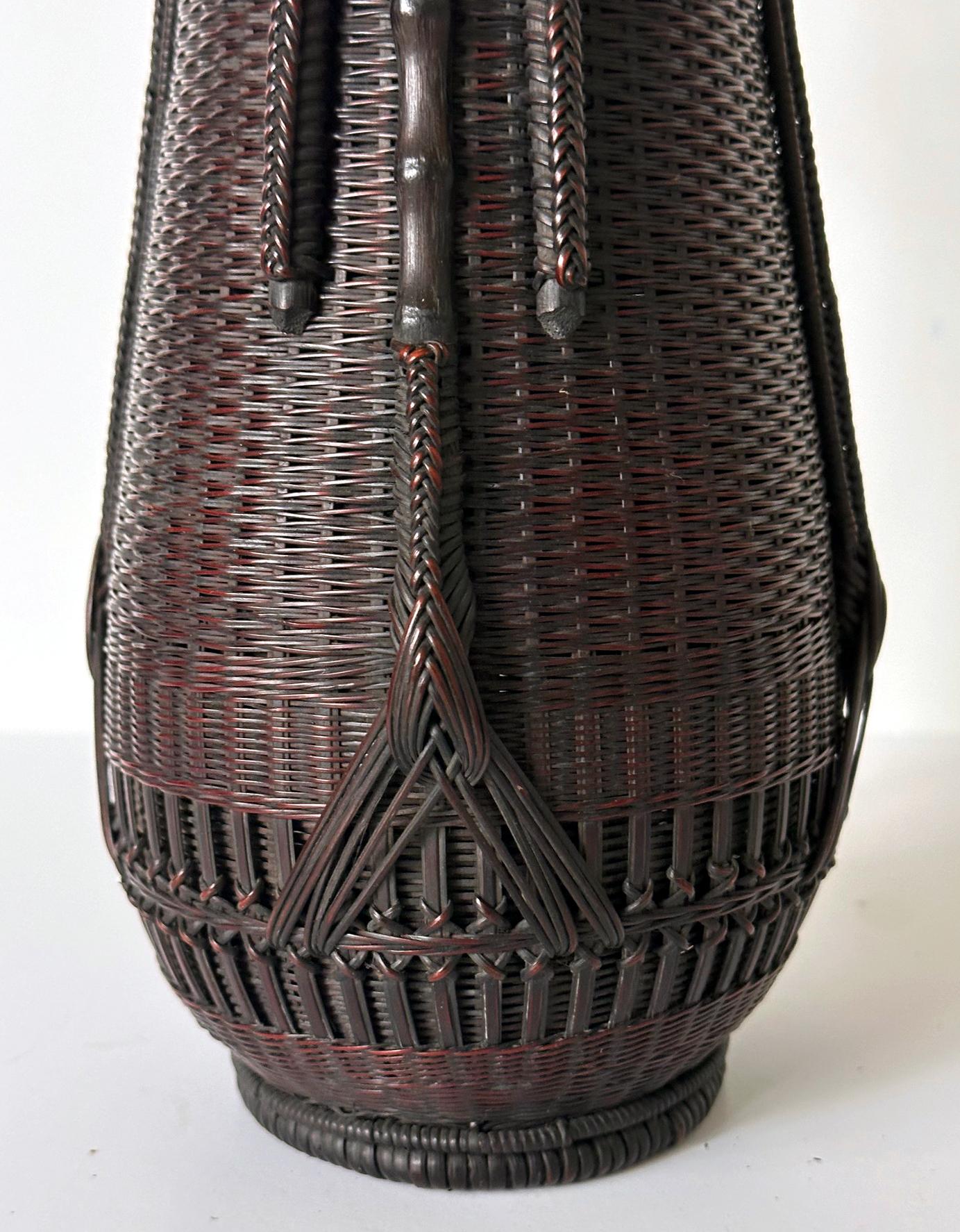 Seltener japanischer gewebter Bambuskorb Tanabe Chikuhosai Originalverpackung im Angebot 4