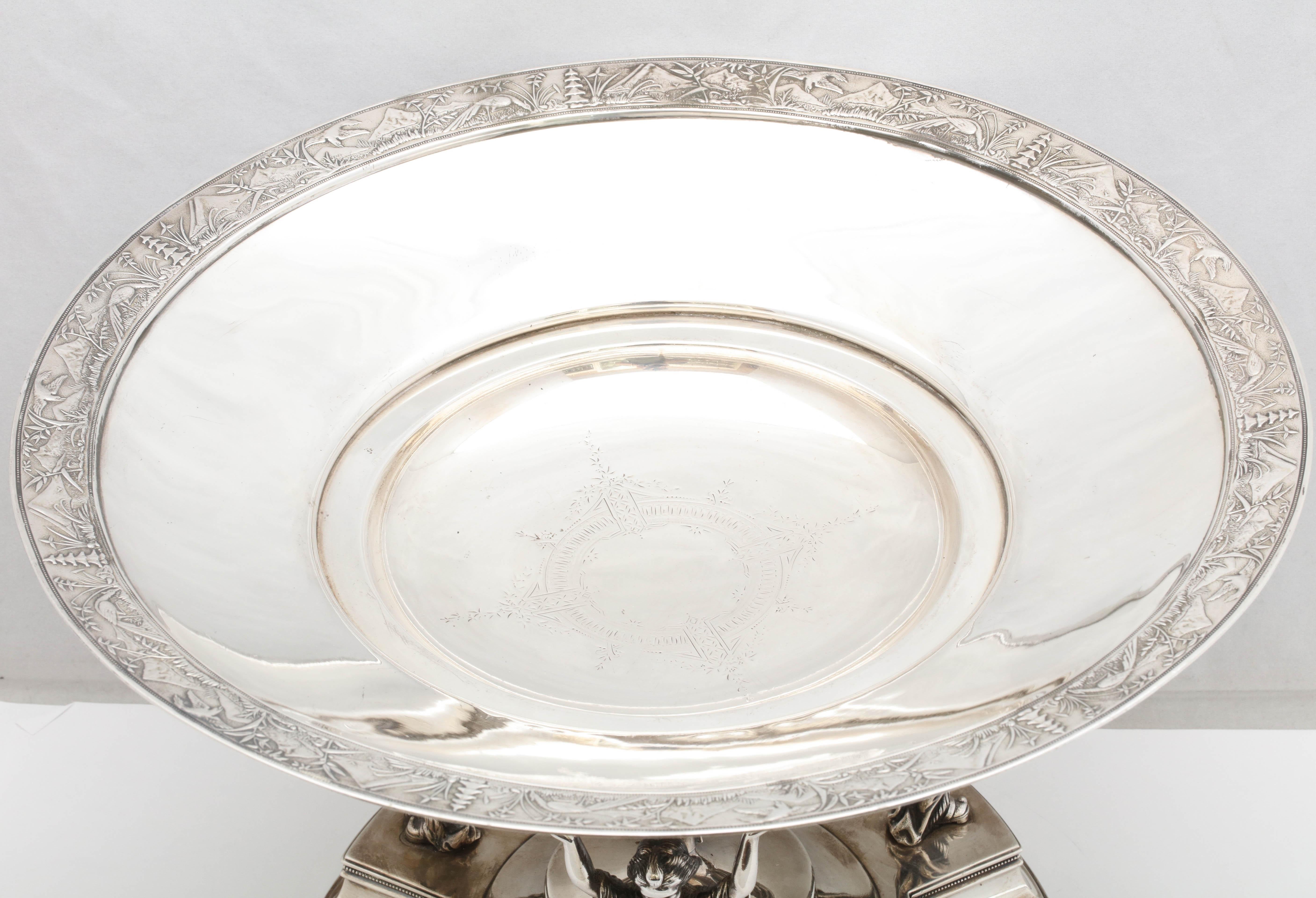 Rare Japonesque Sterling Silver Footed Centerpiece Bowl by Gorham 5