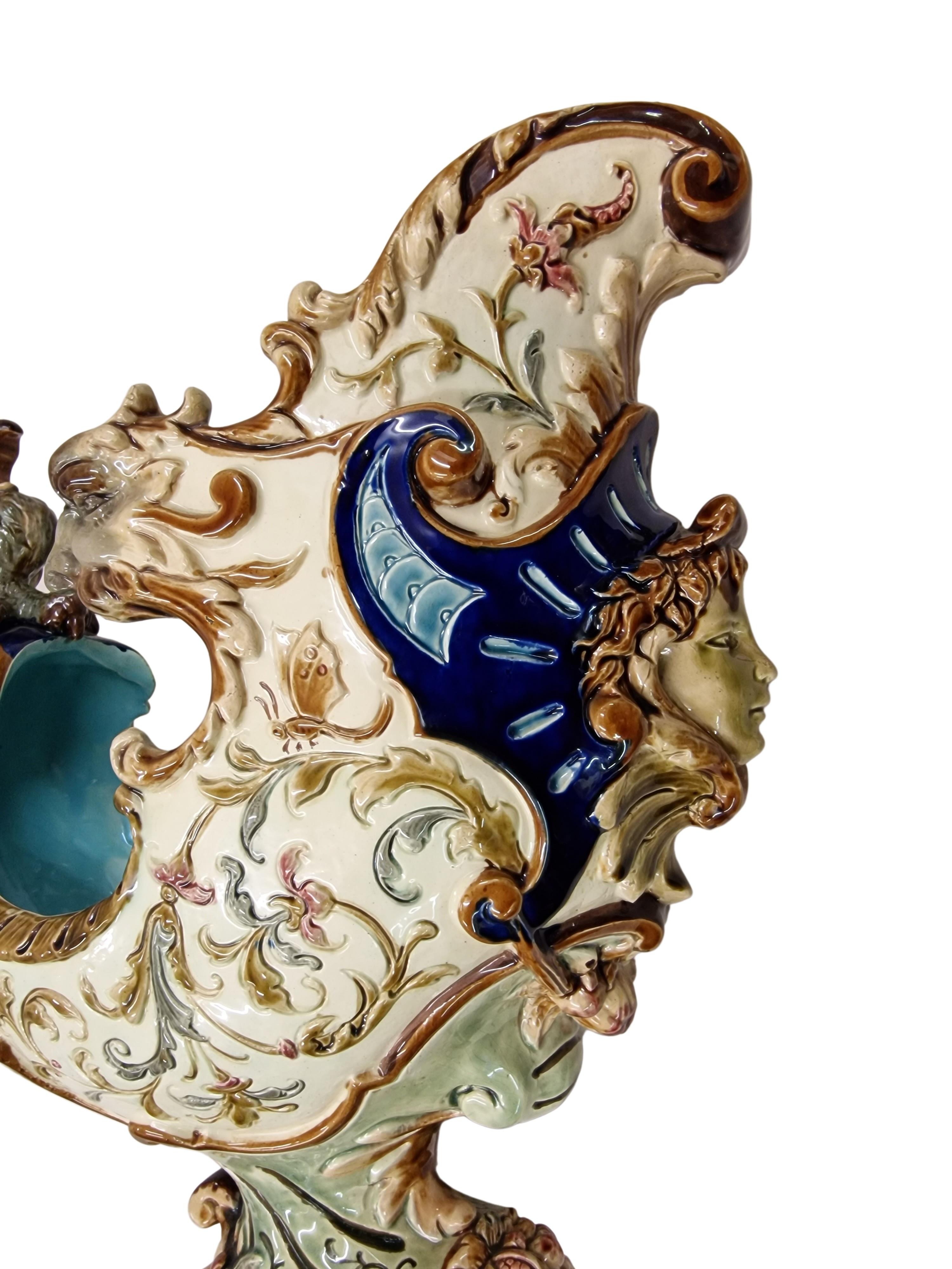 Rare Jardiniere, Centrepiece, Flower pot, Wilhelm Schiller & Sons, 1880, Bohemia 3